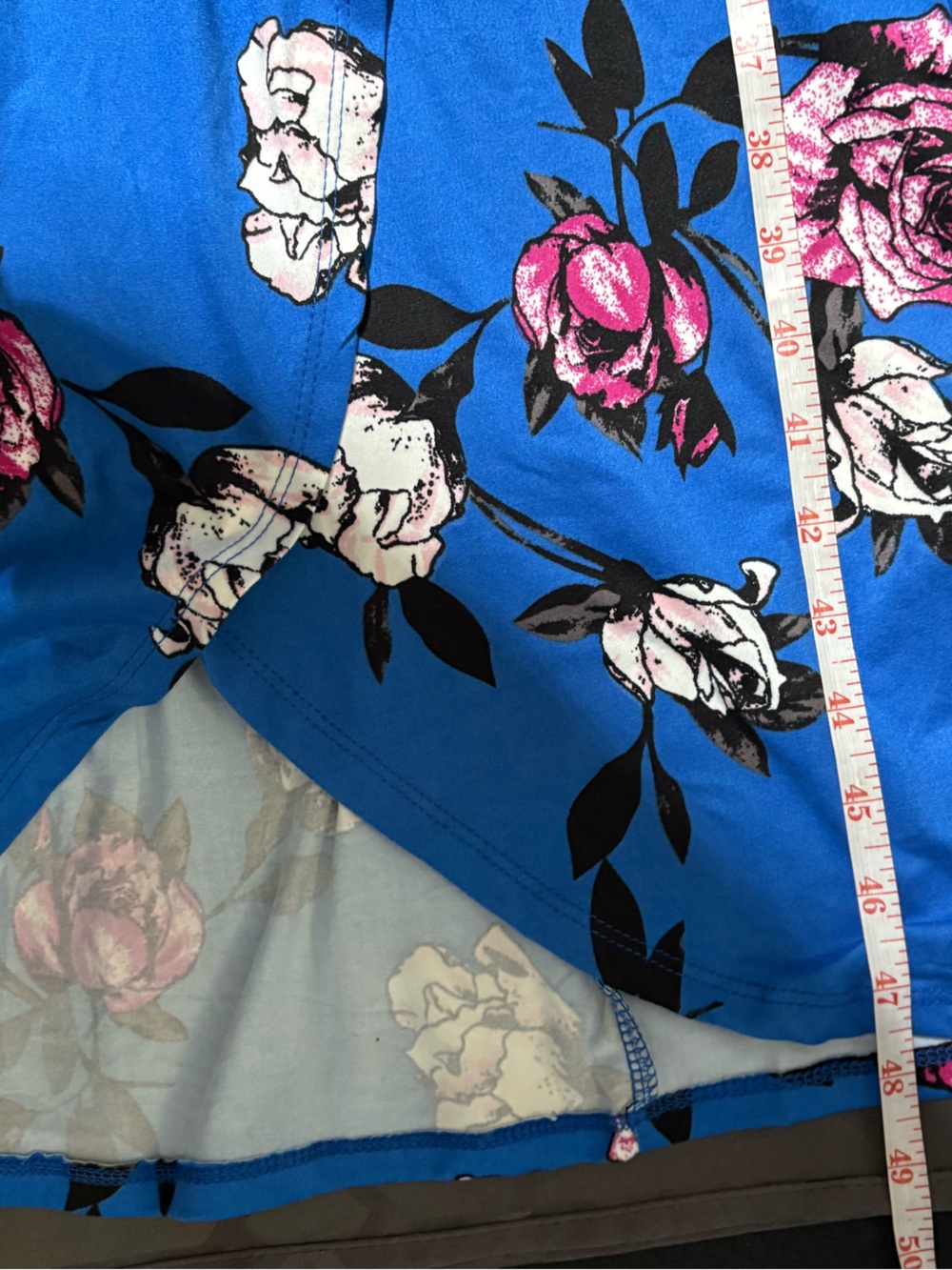 Rebel Sugar Blue Floral Wrap Midi Dress with Pink & White Roses Size XS - Picture 7 of 7